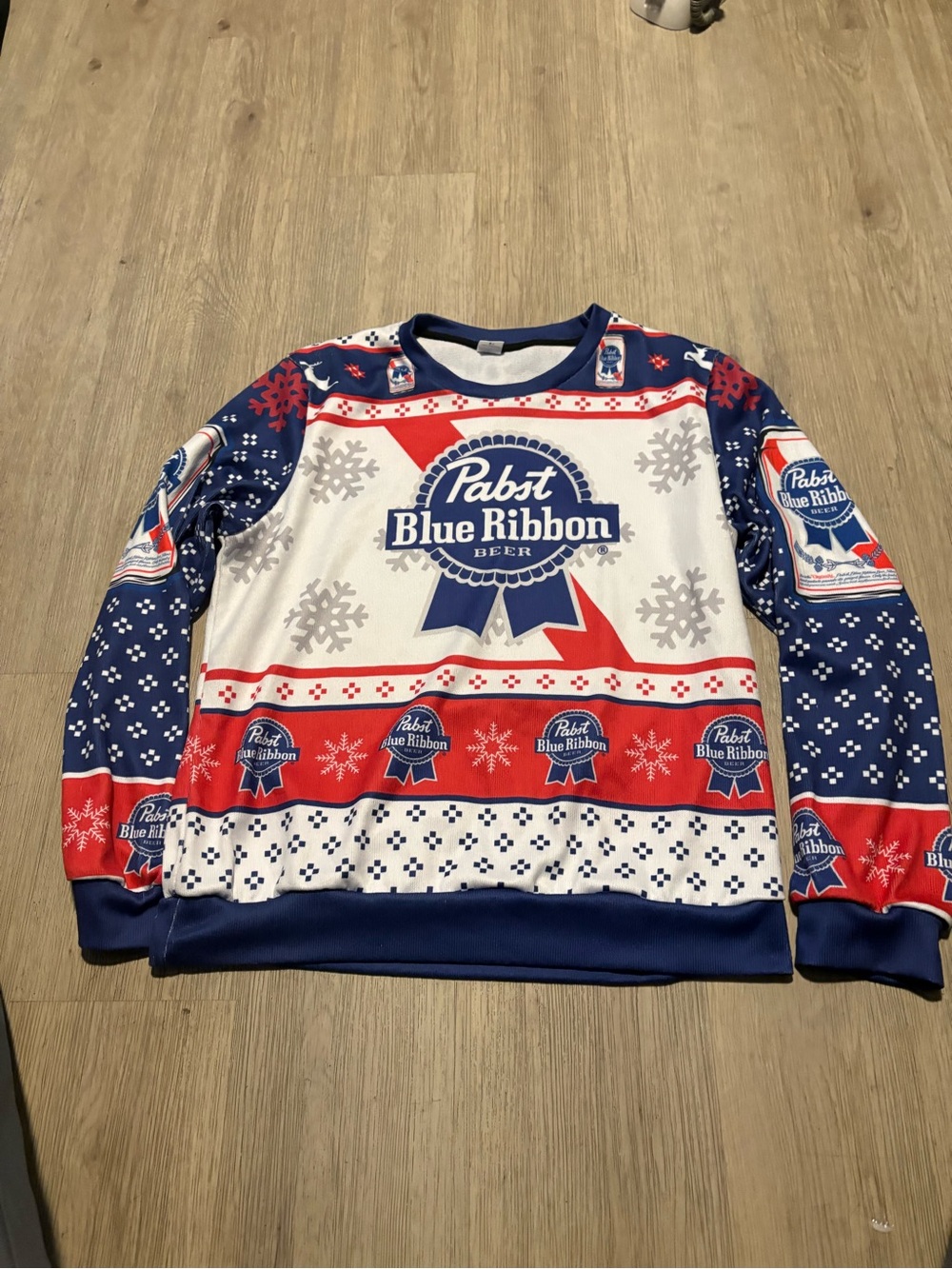 Pabst Blue Ribbon Men's Holiday Sweater - Red, White & Blue